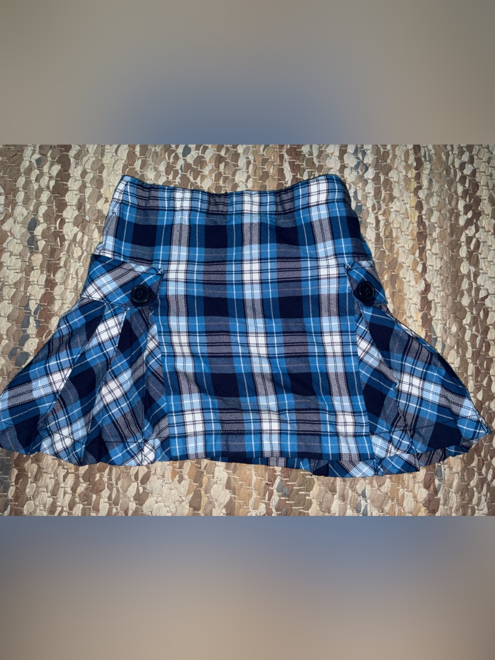 Lands' End Blue Navy Plaid Girls Skort
